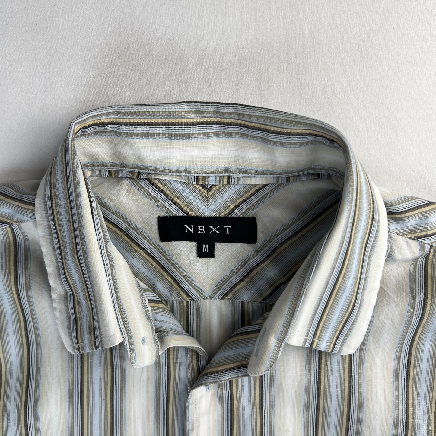 2000s next striped white & blue shirt