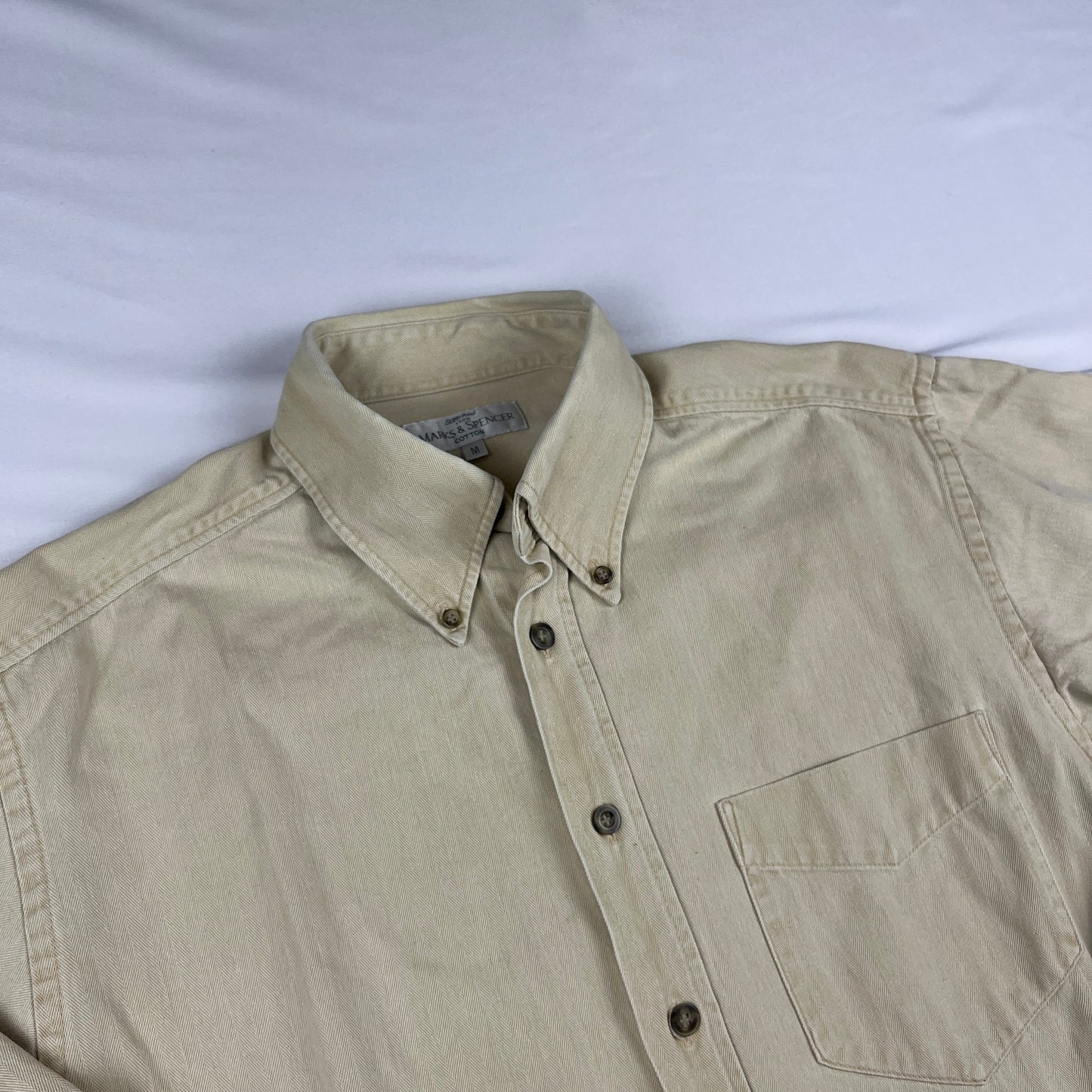 beige vintage oversized button down shirt