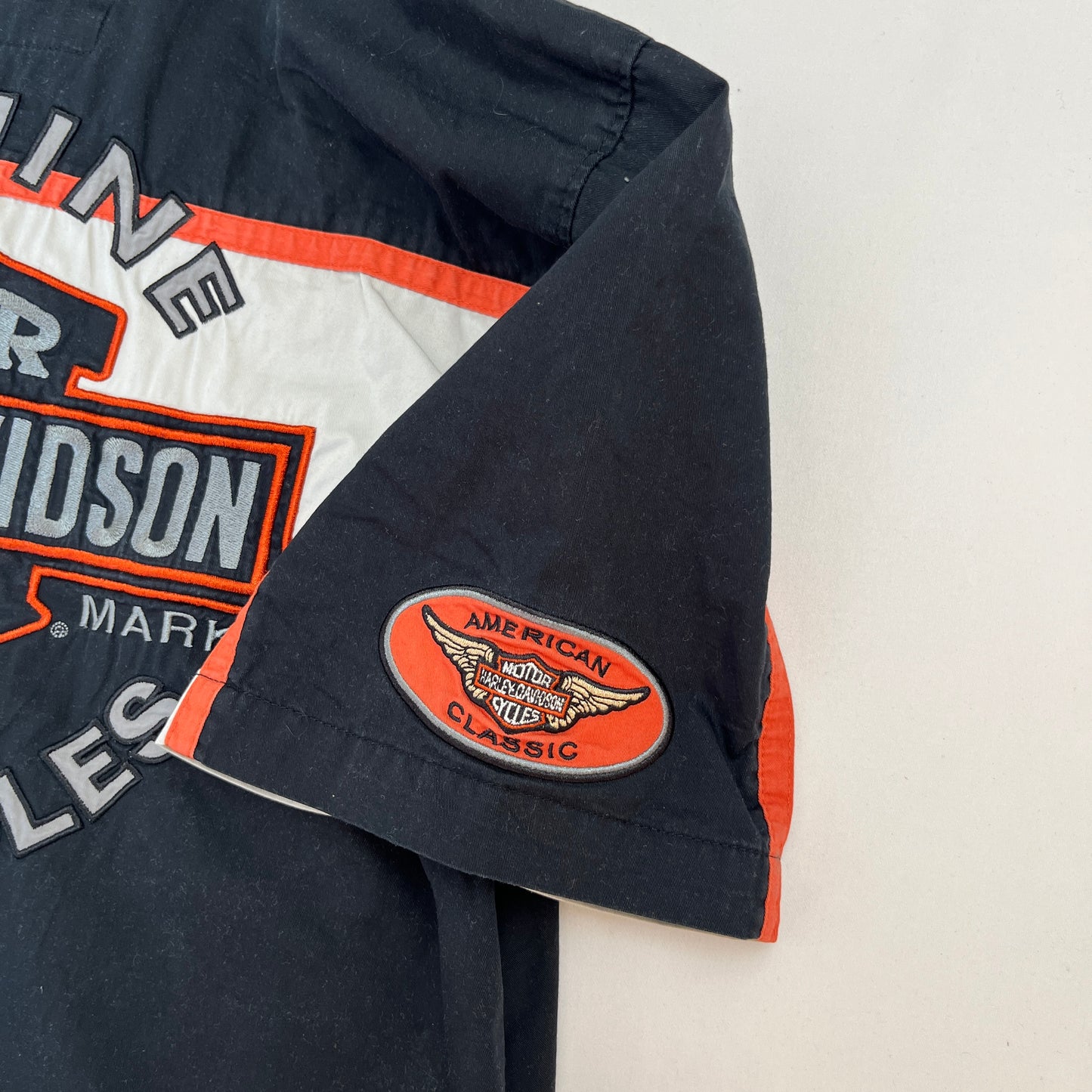 Harley Davidson vintage boxy black & orange shirt