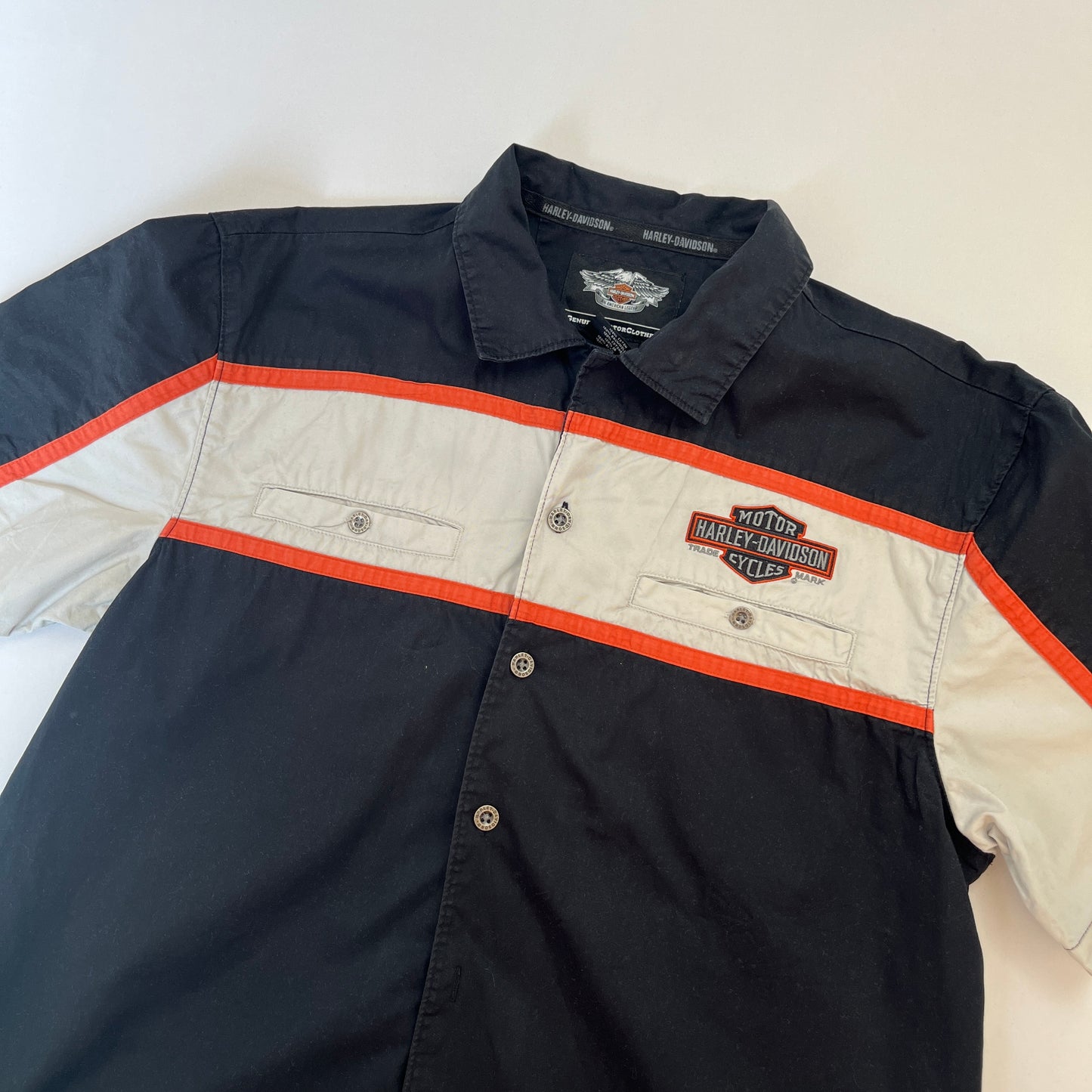 Harley Davidson vintage boxy black & orange shirt