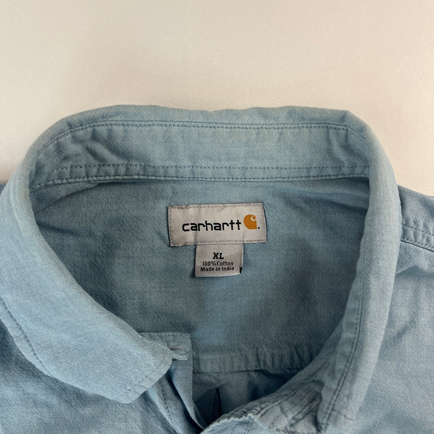 carhartt vintage short sleeve blue shirt