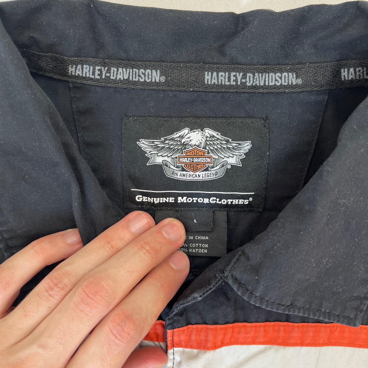 Harley Davidson vintage boxy black & orange shirt