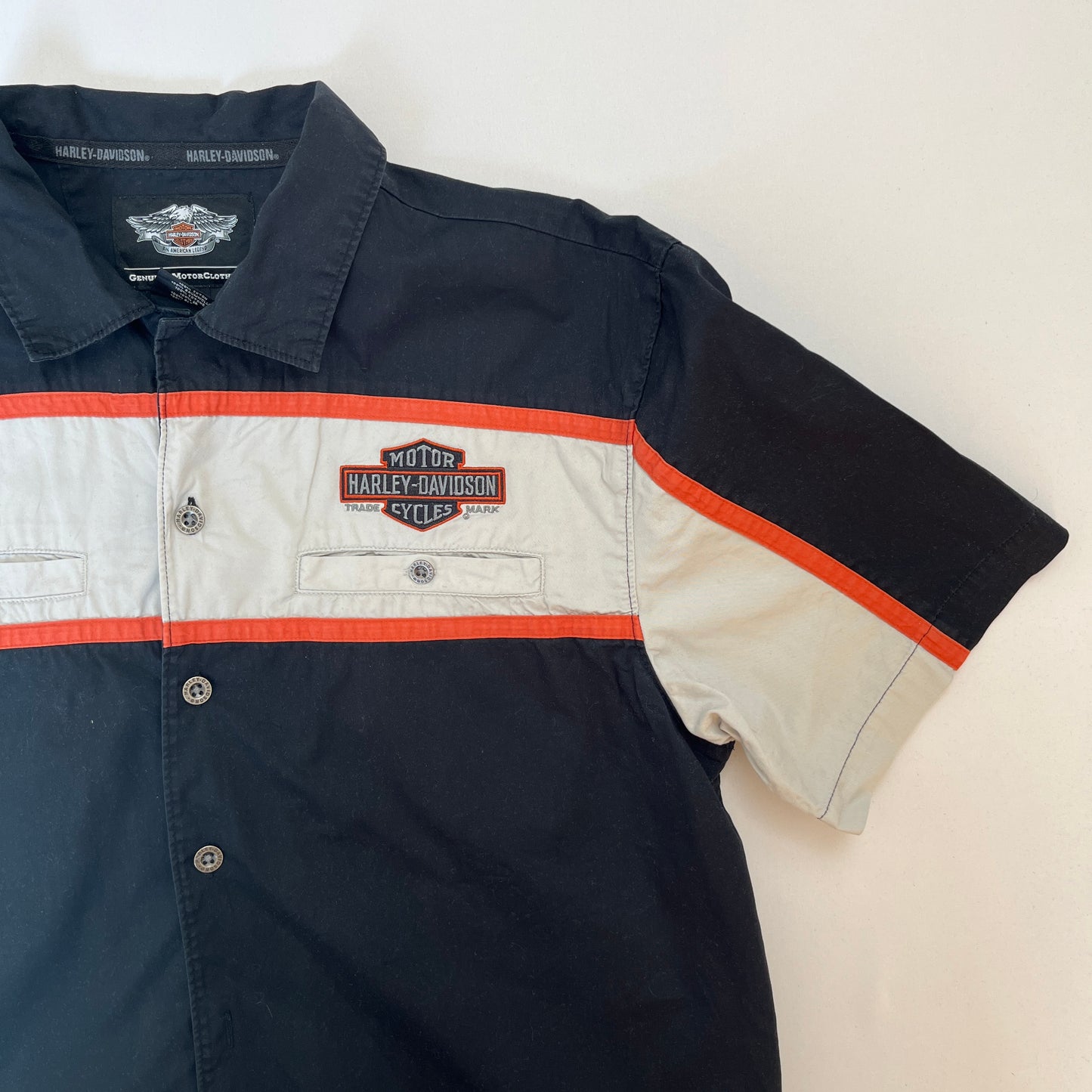 Harley Davidson vintage boxy black & orange shirt