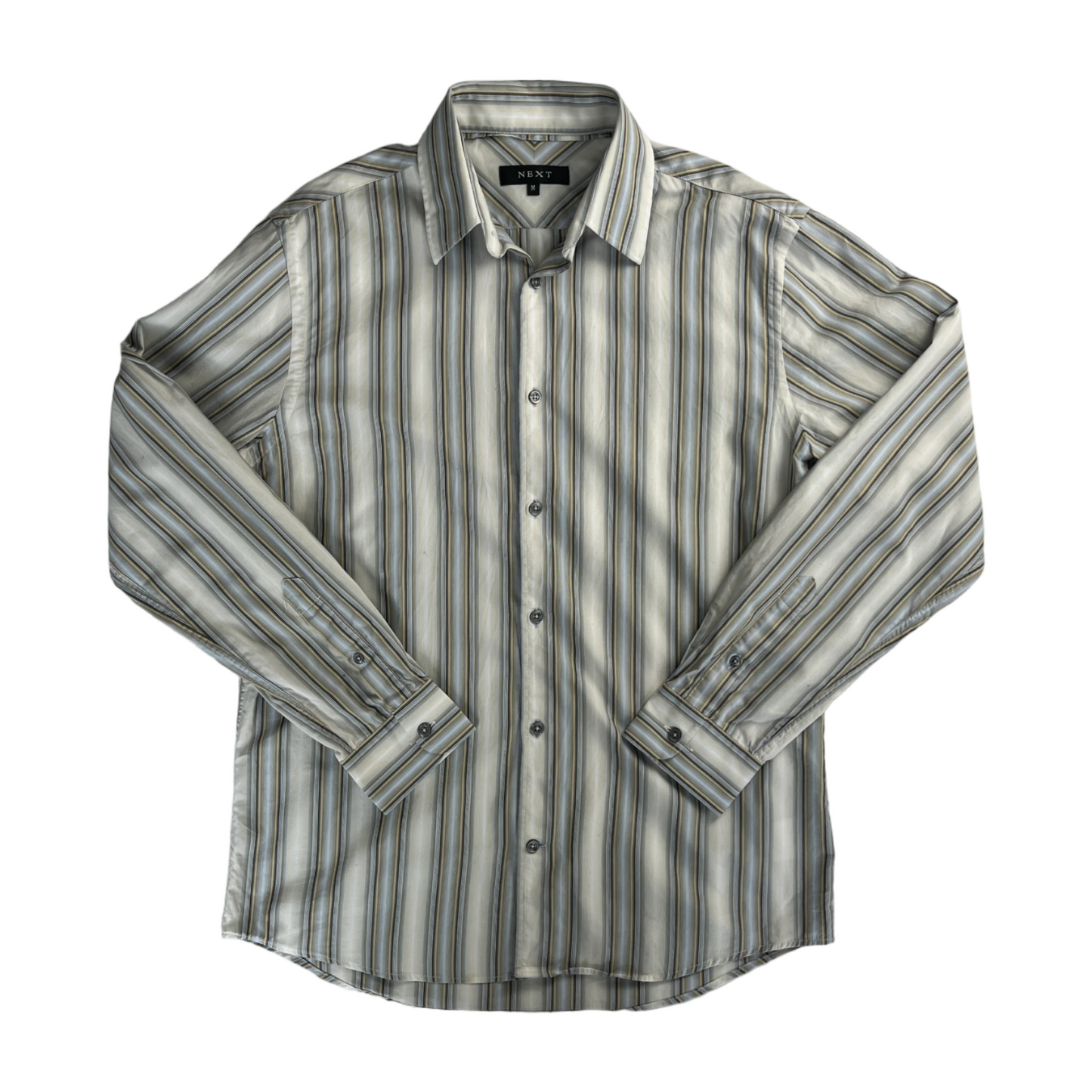 2000s next striped white & blue shirt