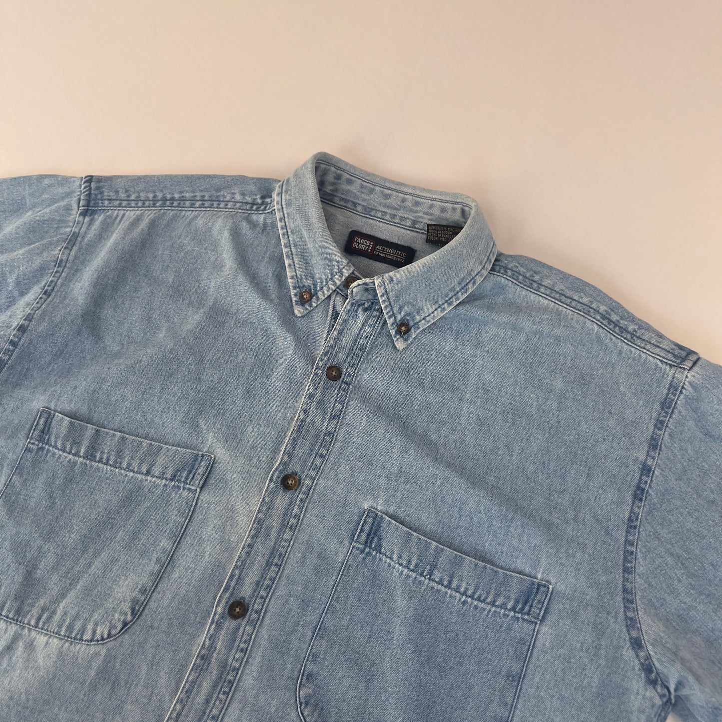 vintage boxy 2000s denim short sleeve shirt