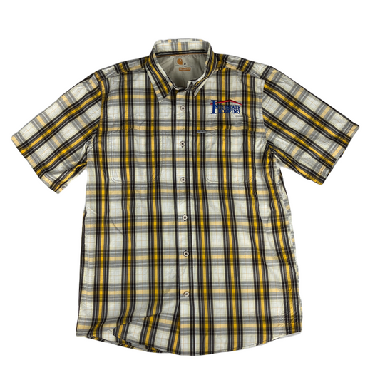 carhartt checked yellow workwear shirt