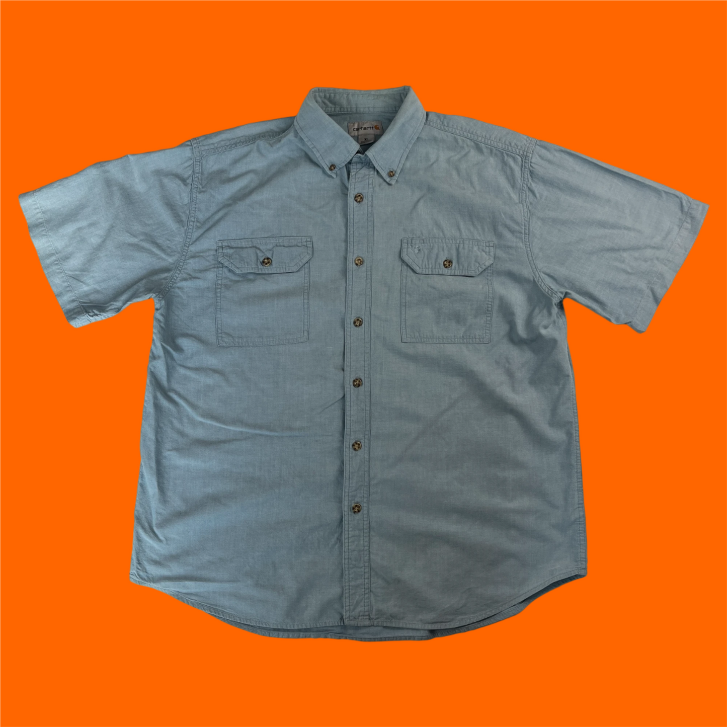 carhartt vintage short sleeve blue shirt