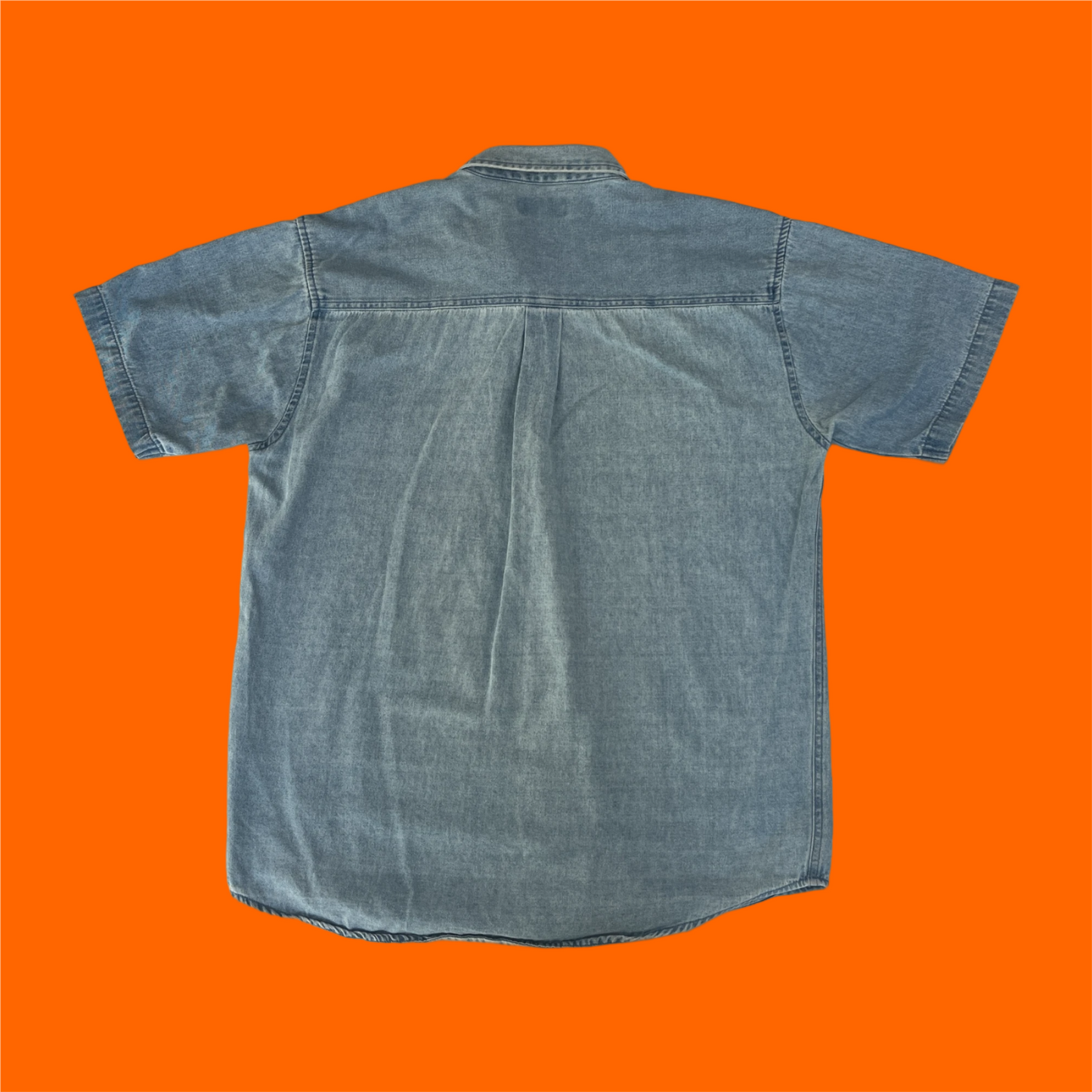 vintage boxy 2000s denim short sleeve shirt