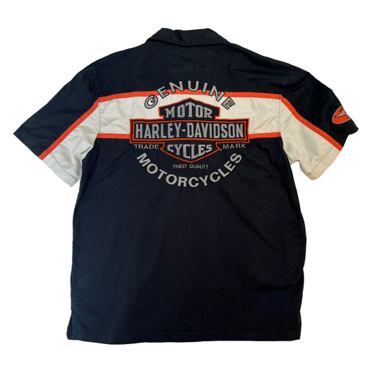 Harley Davidson vintage boxy black & orange shirt