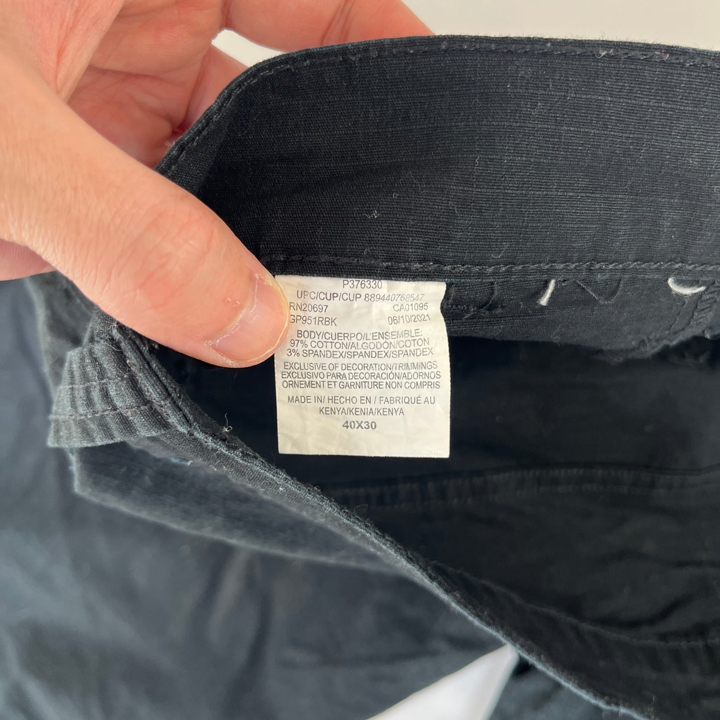 Dickies cargo baggy black trousers