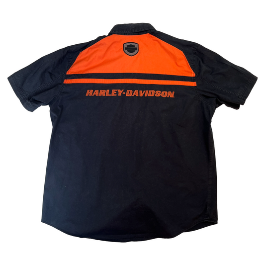 Harley Davidson vintage black and orange shirt