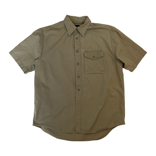 2000s Gap ripstop beige short sleeve shirt