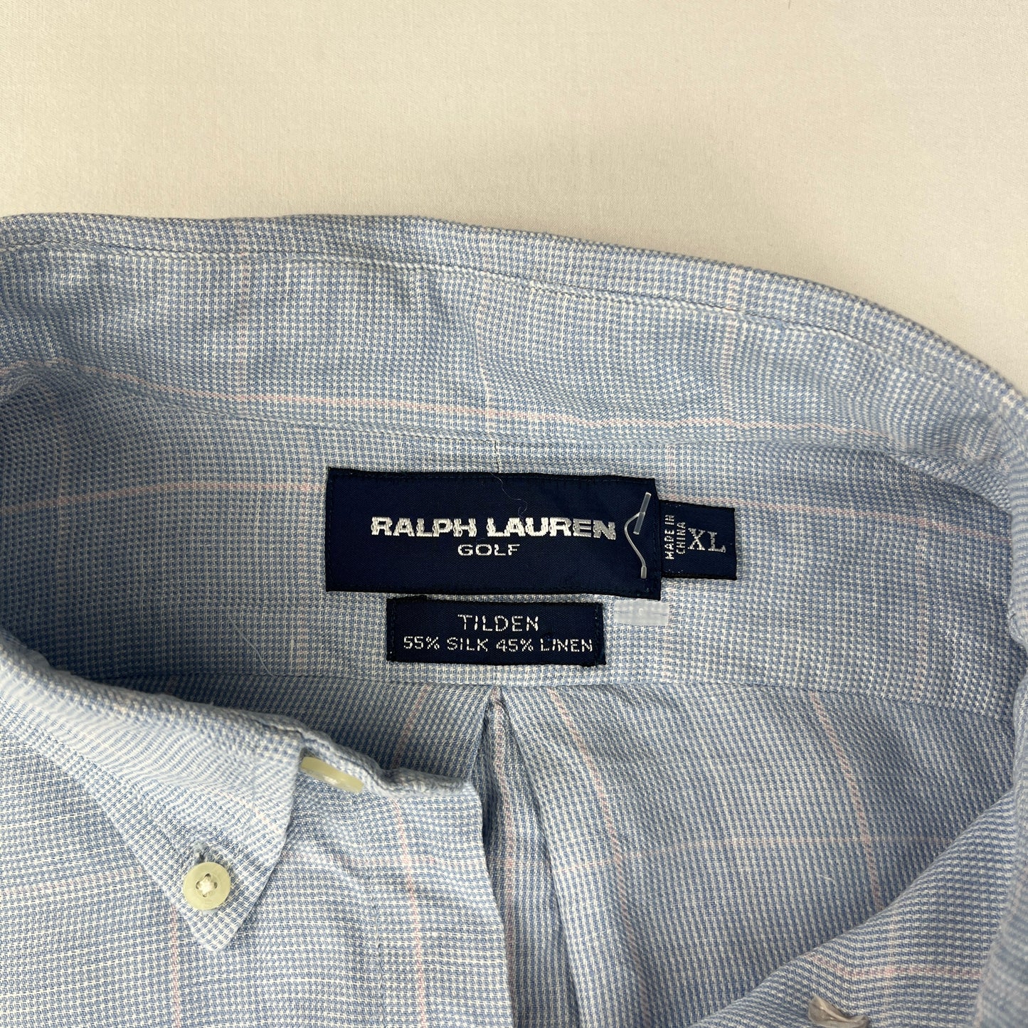 Ralph Lauren vintage blue & pink checked silk shirt